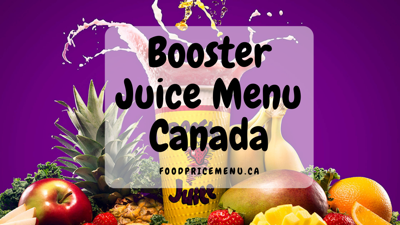 Booster Juice Menu Canada