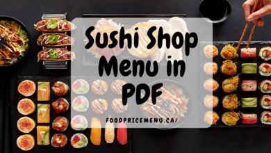 Sushi Shop Menu in PDF